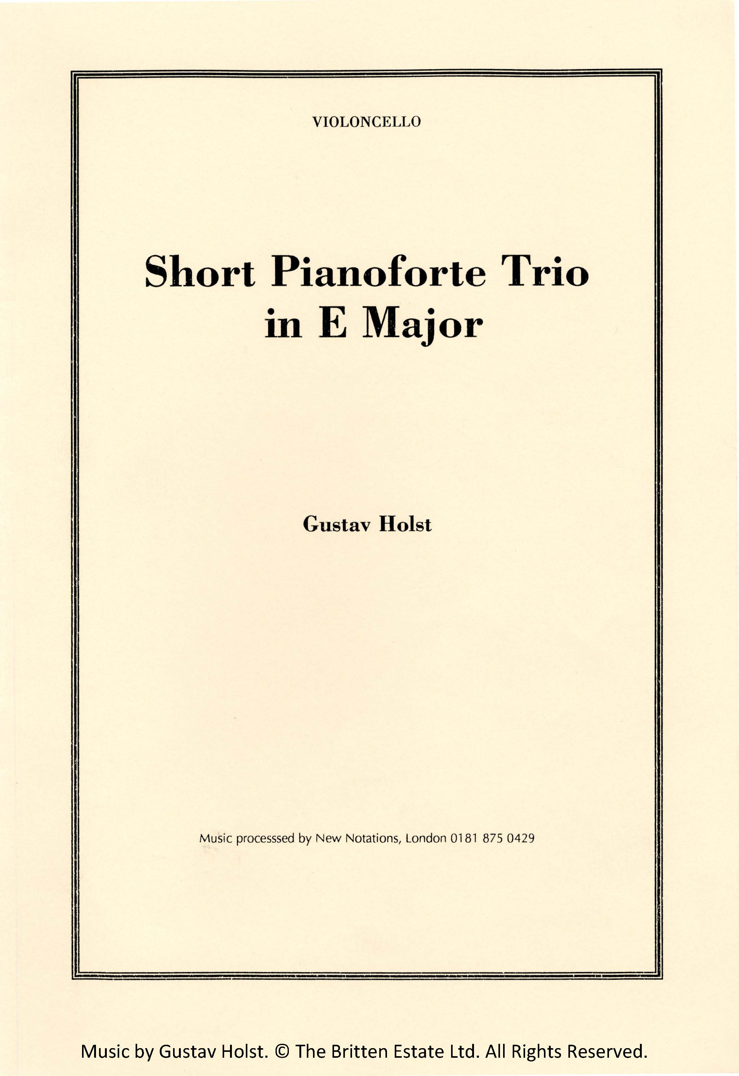 Short Pianoforte Trio in E Major