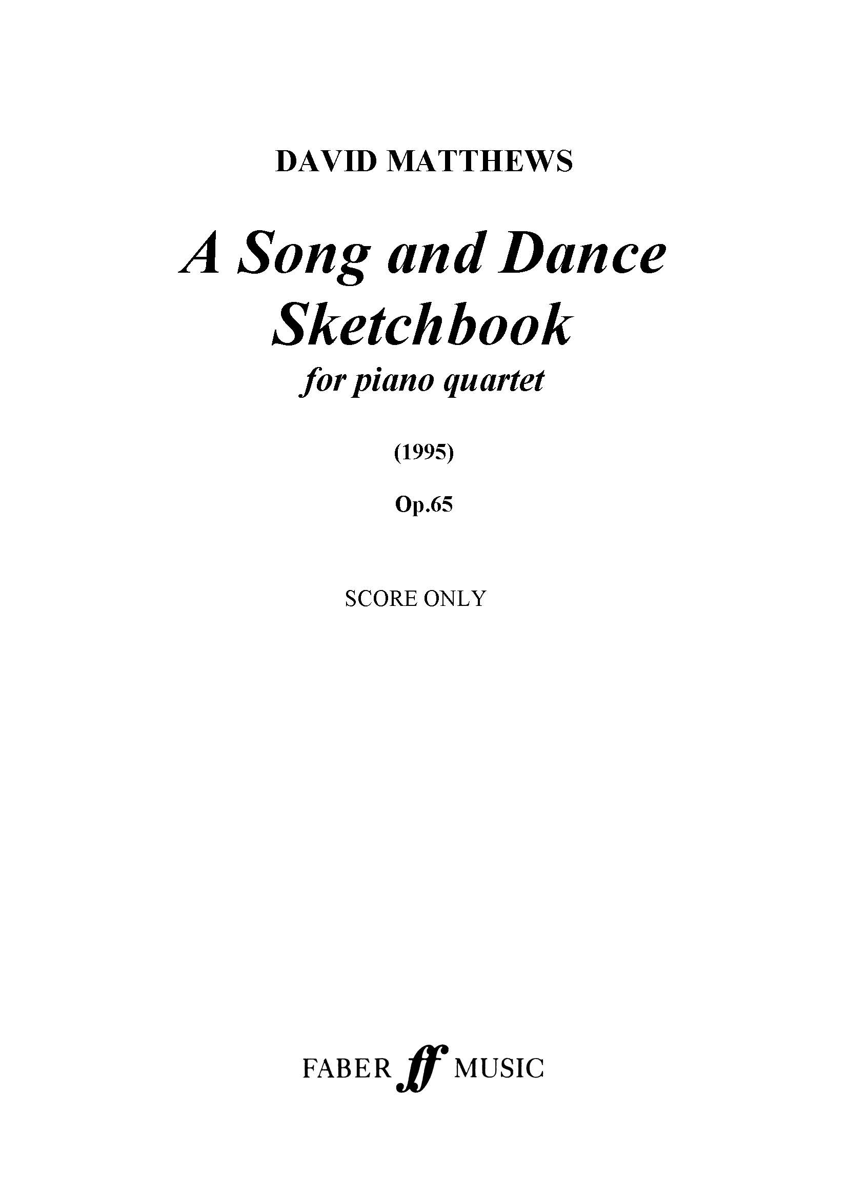 A Song and Dance Sketchbook