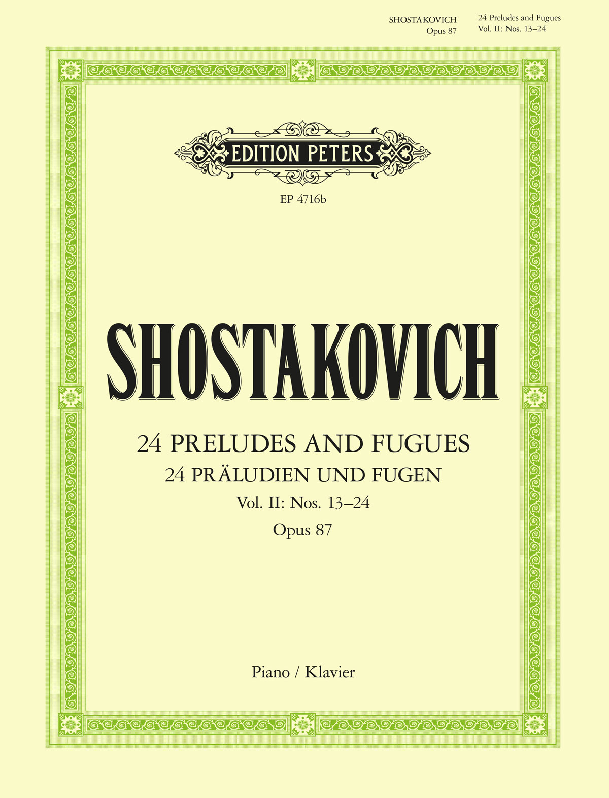 Prelude And Fugue No.20 (from 24 Preludes And Fugues Op. 87)