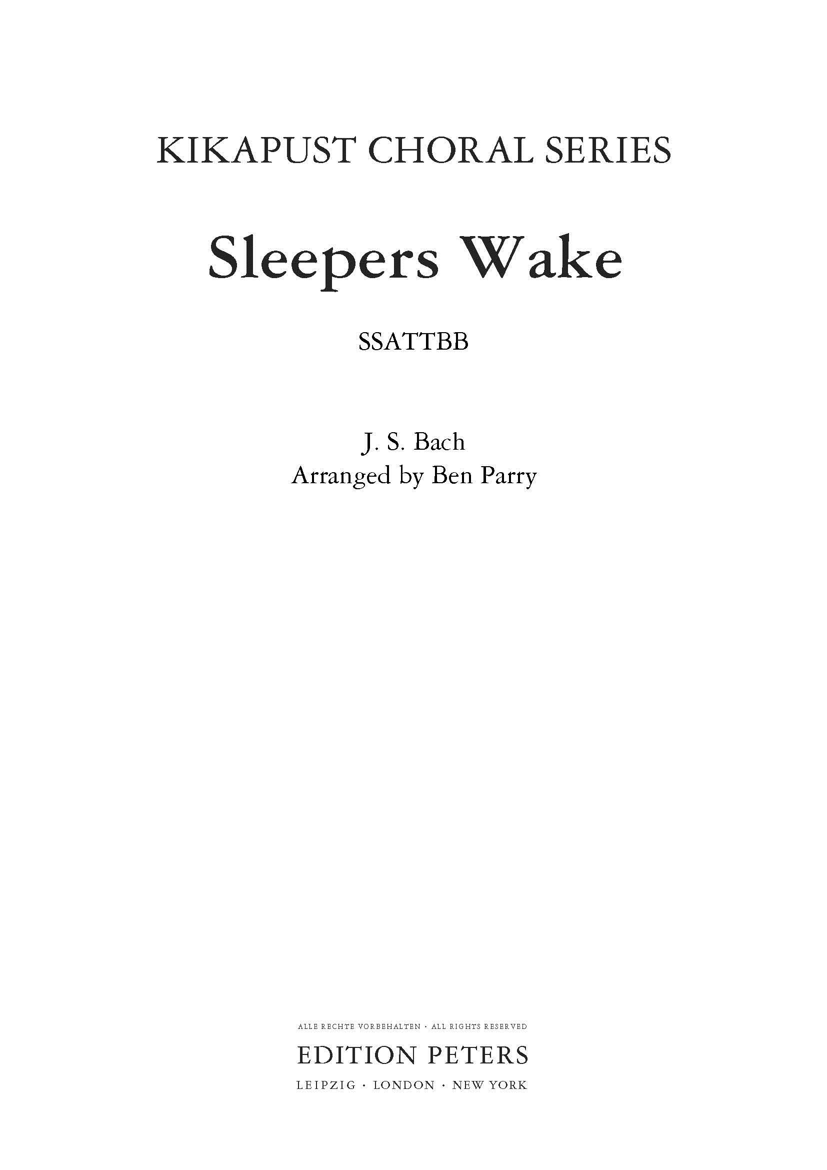 Sleepers Wake (from Cantata No.140)