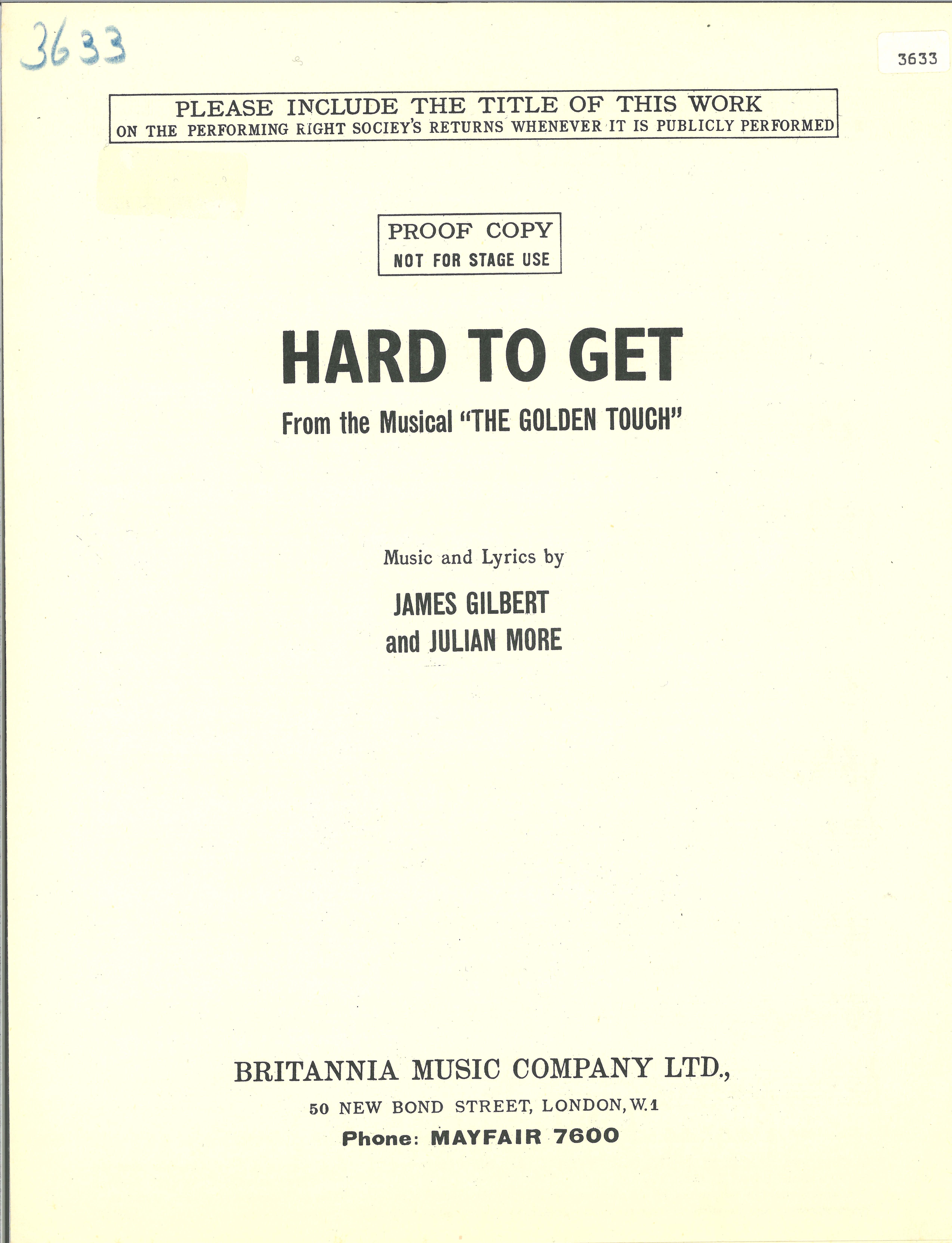 Hard To Get (from 'The Golden Touch')