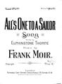 Alls One To A Sailor Sheet Music